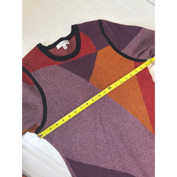 TOCCIN Women's Nora Colorblocked Midi Dress Abstract Multi Bodycon Size XL - Picture 8 of 11